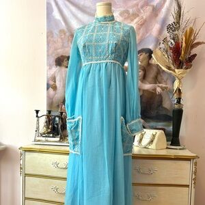 Vintage 1960's Blue Maxi Dress!